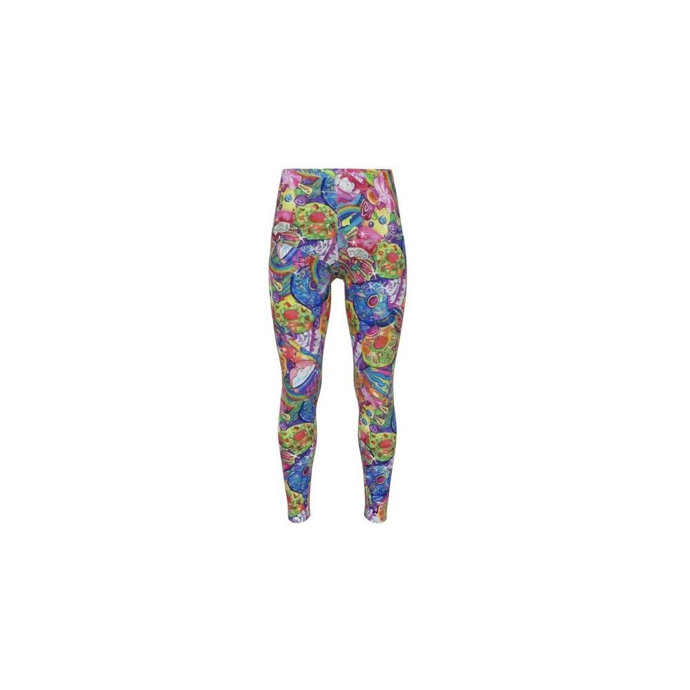 No Boundaries Leggings Womens L 11/13 Multicolor Donut Rainbow Candy Print